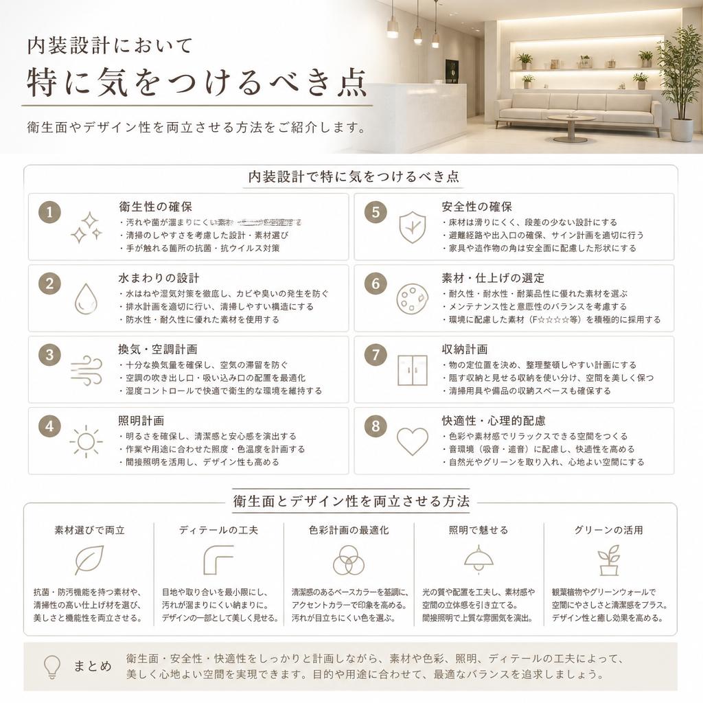 2. 内装設計で気をつけるべきポイント